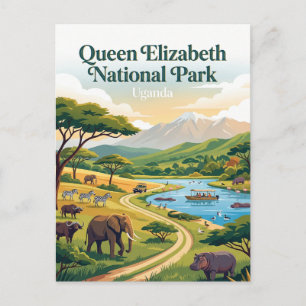 Queen-Elizabeth-Nationalpark Uganda Postkarte
