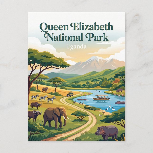 Queen-Elizabeth-Nationalpark Uganda Postkarte (Vorderseite)
