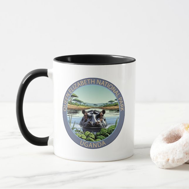 Queen-Elizabeth-Nationalpark Uganda Tasse (Mit Donut)