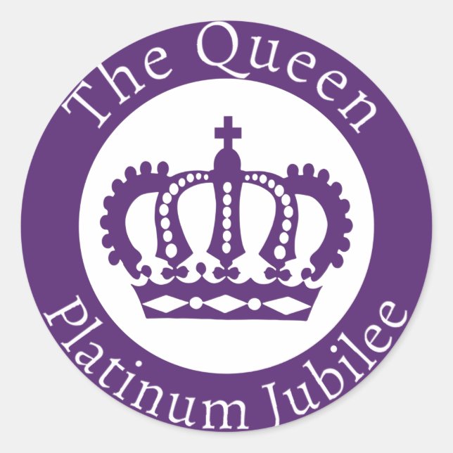 Queen Elizabeth Platinum Jubilee - The Queen Runder Aufkleber (Vorderseite)