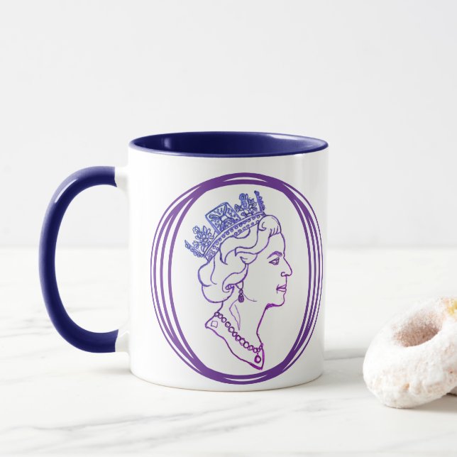 Queen Elizabeth Profile Tasse (Mit Donut)