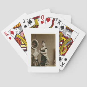 Queen Emma (1836-85) (sepia photograph) Spielkarten