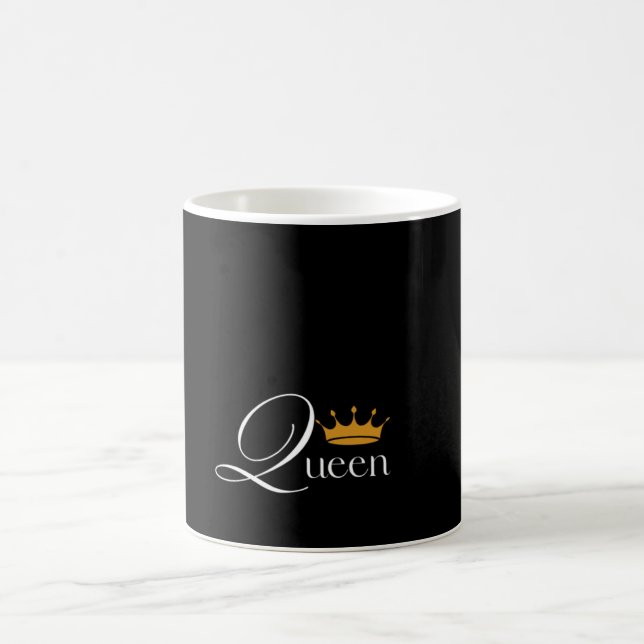 "Queen Energy: Black Tasse with Bold 'Queen' Desig (Mittel)