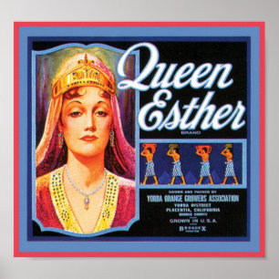 Queen Esther Vintag Crate Label Poster