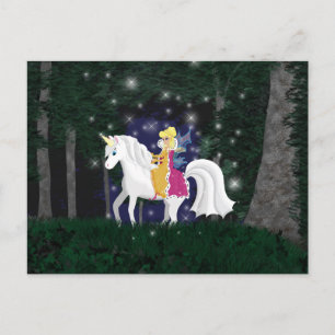 Queen Faery and Unicorn Forest Postcard Postkarte