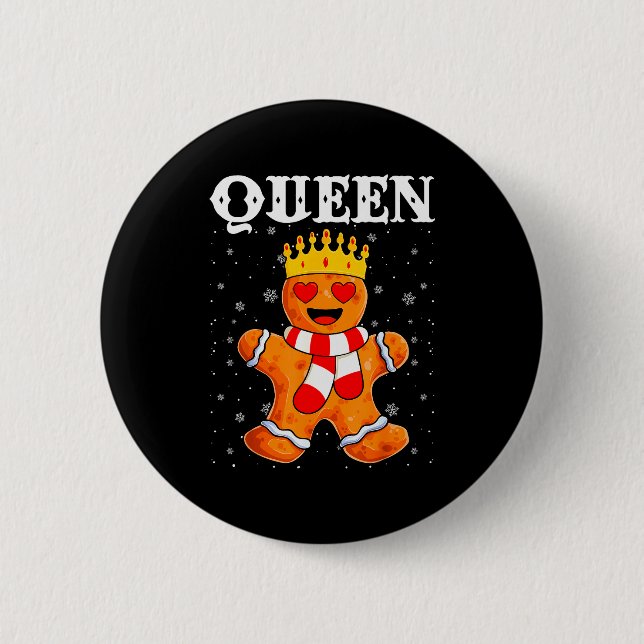 Queen Gingerbread Merry Christmas Matching Family  Button (Vorderseite)