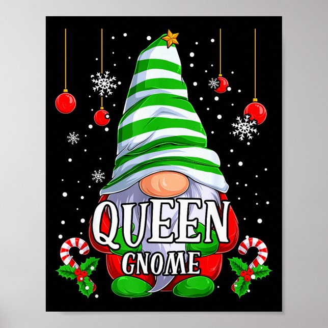Queen Gnome Christmas Pajamas Matching Family Grou Poster (Vorne)