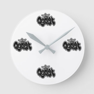 Queen Graffiti Design Runde Wanduhr