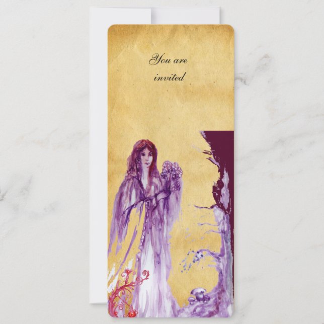 QUEEN GUINEVERE,Braunes Parchment-Gem-Monogramm Einladung (Vorderseite)