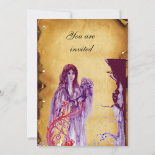 QUEEN GUINEVERE, braunes Pergament Einladung