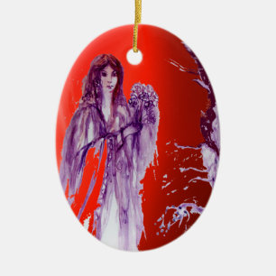 QUEEN GUINEVERE,KING ARTHUR LEGEND Lila Red Blue Keramikornament