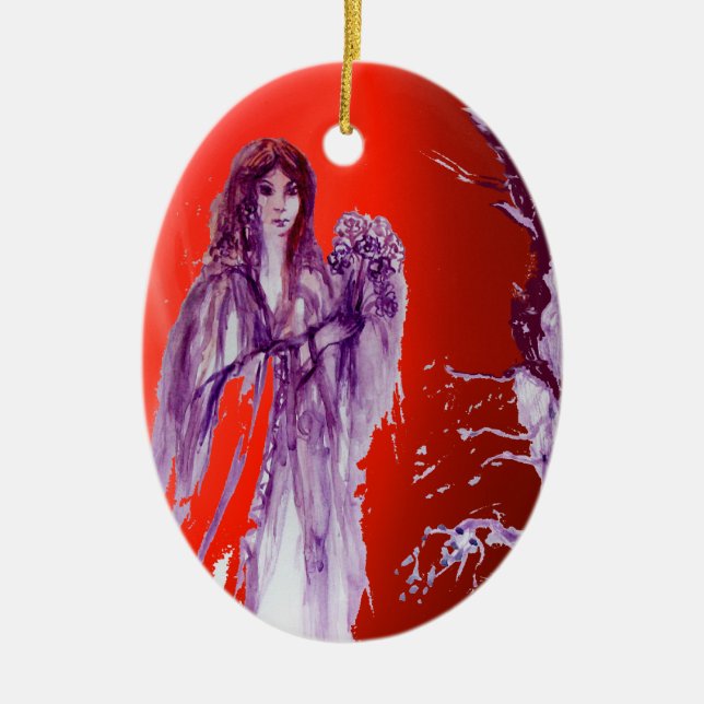 QUEEN GUINEVERE,KING ARTHUR LEGEND Lila Red Blue Keramikornament (Vorne)