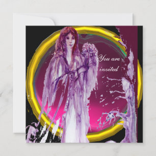 QUEEN GUINEVERE, lila-weißgelb Einladung