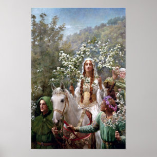 Queen Guineveres Maying von John Collier Poster