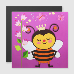 Queen Happy Little Honey Bee Blume Butterfly Magnetkarte