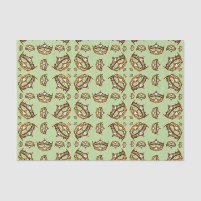 Queen Hearts Gold Crowns Tiaras Pfefferminzpapier Seidenpapier (Vorderseite)