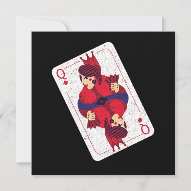 Queen Hearts Playing Cards Casino Poker Game Gift Einladung (Vorderseite)