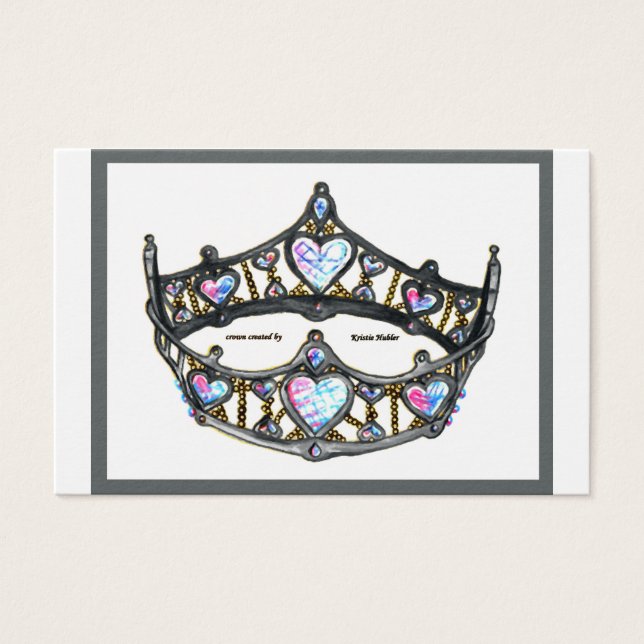 Queen Hearts Silver Crown Tiara weiß (Vorderseite)