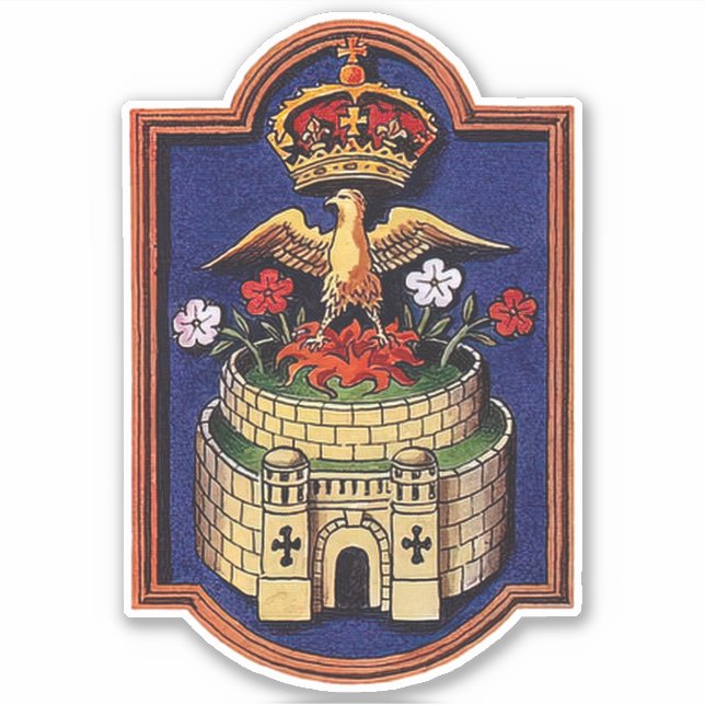 Queen Jane Seymour Royal Abzeichen Phoenix Aufkleber (Vorderseite)