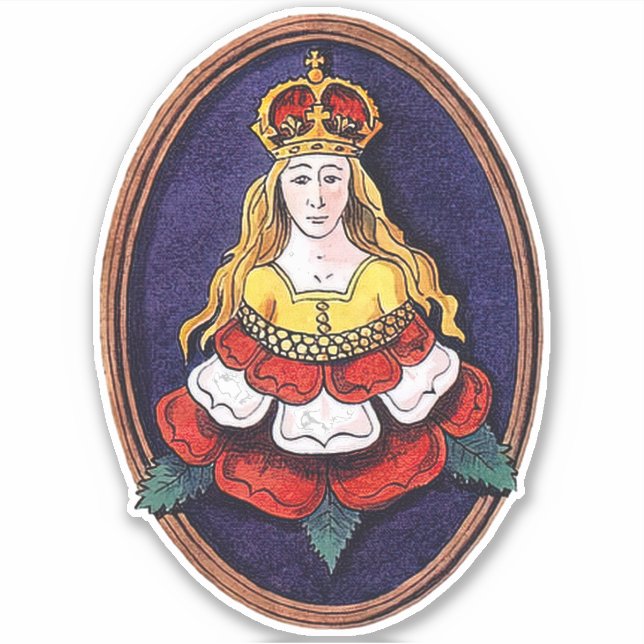Queen Katherine Parr Royal Abzeichen Tudor Rose Aufkleber (Vorderseite)