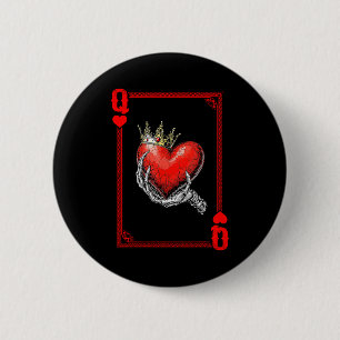 Queen King Of Hearts Spielkarten-Paar passend Button