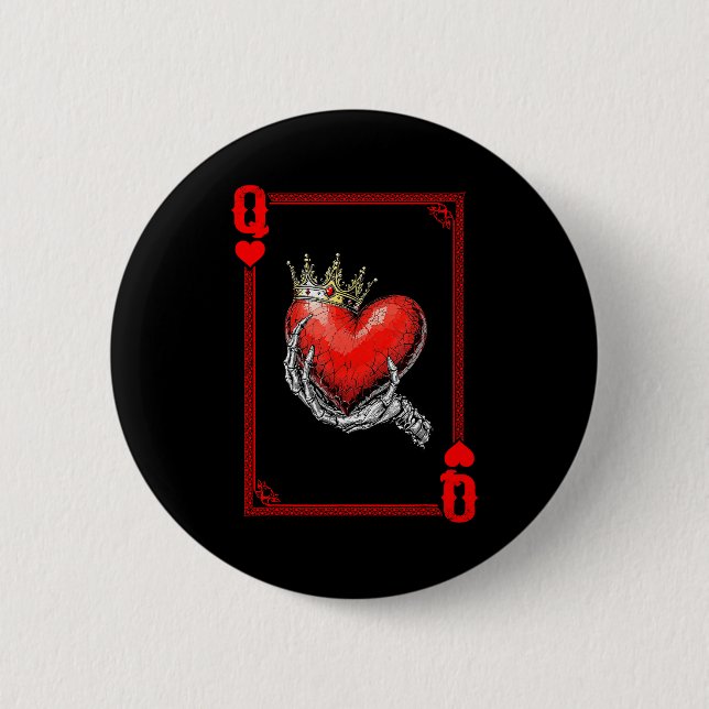 Queen King Of Hearts Spielkarten-Paar passend  Button (Vorderseite)