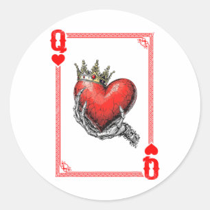 Queen King Of Hearts Spielkarten Paar passend  Runder Aufkleber