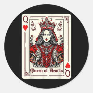 Queen King of Hearts Valentinstag V-Tage-Paar m Runder Aufkleber