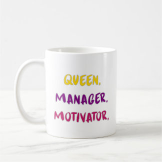 Queen Manager Motivator Brush Script Typography Kaffeetasse
