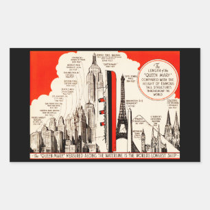 Queen Mary Vergleichstabelle Rechteckiger Aufkleber