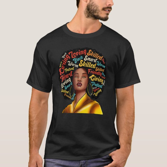 Queen Melanin Black History Month Afro African Pri T-Shirt (Vorderseite)