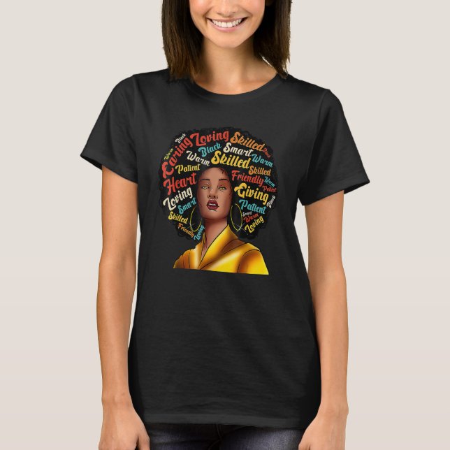 Queen Melanin Black History Month Afro African Pri T-Shirt (Vorderseite)