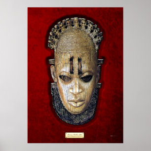 Queen Mother Idia - Elfenbein Edo Maske über Red V Poster