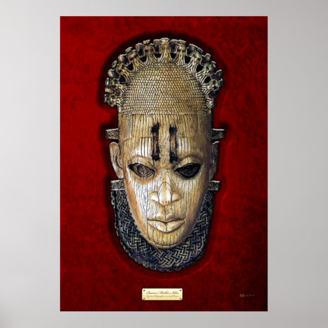 Queen Mother Idia - Elfenbein Edo Maske über Red V Poster (Vorne)