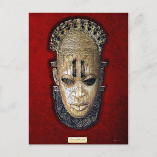 Queen Mother Idia - Elfenbein Edo Maske über Red V Postkarte
