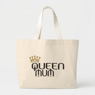 Queen Mum / gold crown Jumbo Stoffbeutel