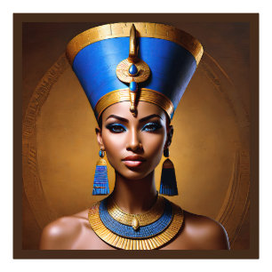 "Queen Nefertiti" Schöne antike afrikanische König Fotodruck
