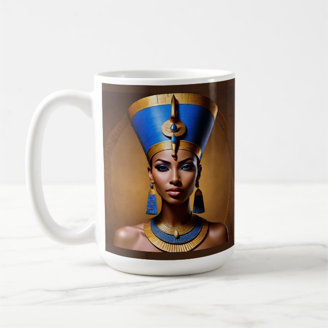 "Queen Nefertiti" Schöne antike afrikanische König Kaffeetasse (Links)