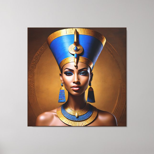 "Queen Nefertiti" Schöne antike afrikanische König Leinwanddruck (Vorderseite)