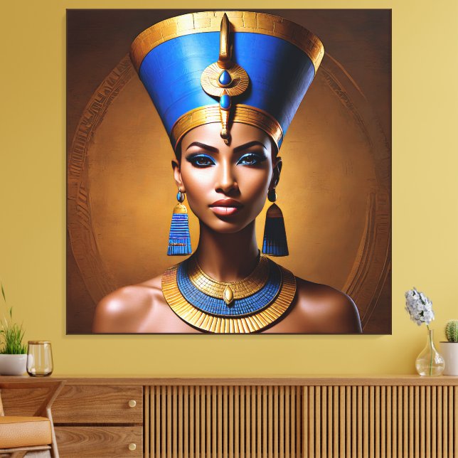 "Queen Nefertiti" Schöne antike afrikanische König Leinwanddruck (Insitu (Wohnzimmer))