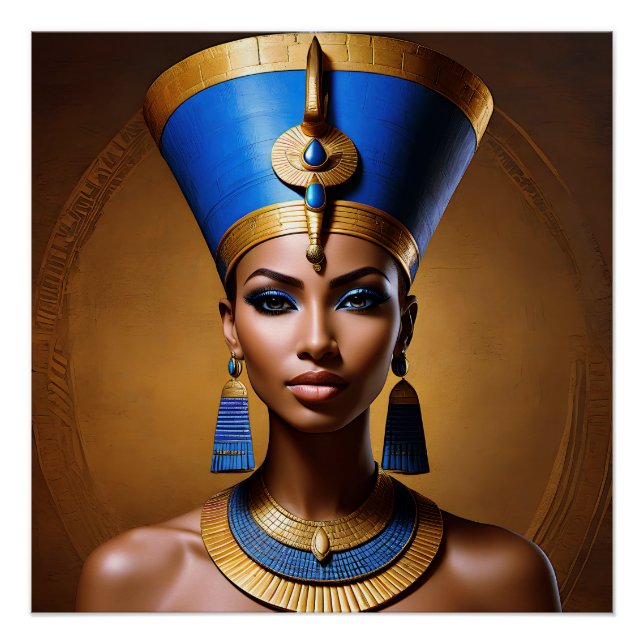 "Queen Nefertiti" Schöne antike afrikanische König Poster (Vorderseite)