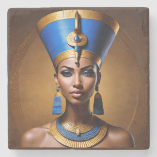 "Queen Nefertiti" Schöne antike afrikanische König Steinuntersetzer