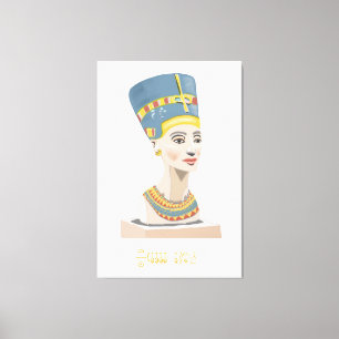 Queen Nefertiti und Cartouche rechteckiges Poster. Leinwanddruck