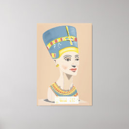 Queen Nefertiti und Cartouche rechteckiges Poster. Leinwanddruck