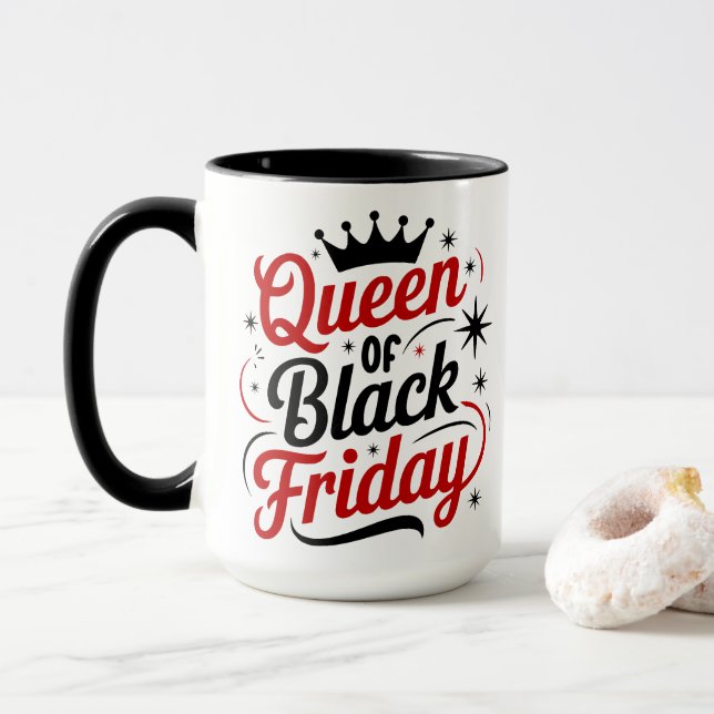 Queen of Black Friday Shopping Tasse (Mit Donut)