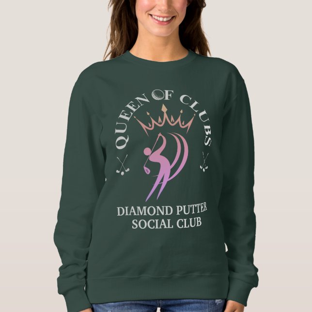 QUEEN OF CLUBS Women's Golf individuell anpassbar Sweatshirt (Vorderseite)