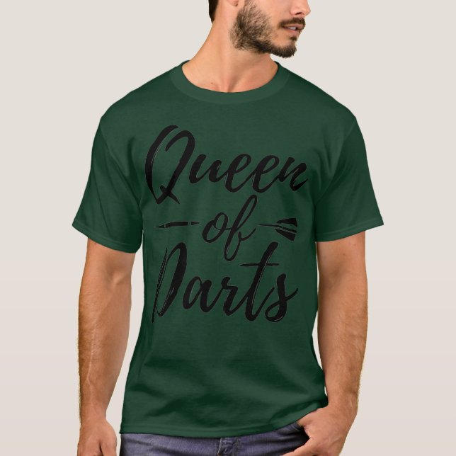 Queen of Darts Funny Dart Tournament League Gesche T-Shirt (Vorderseite)