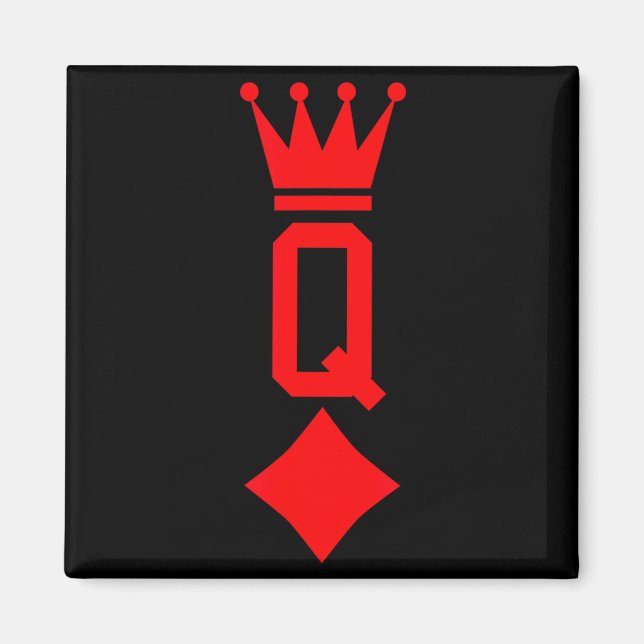 Queen Of Diamonds Playing Card Halloween Costume  Magnet (Vorne)