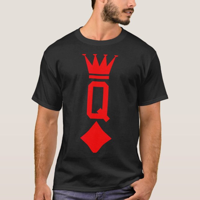 Queen Of Diamonds Playing Card Halloween Costume  T-Shirt (Vorderseite)