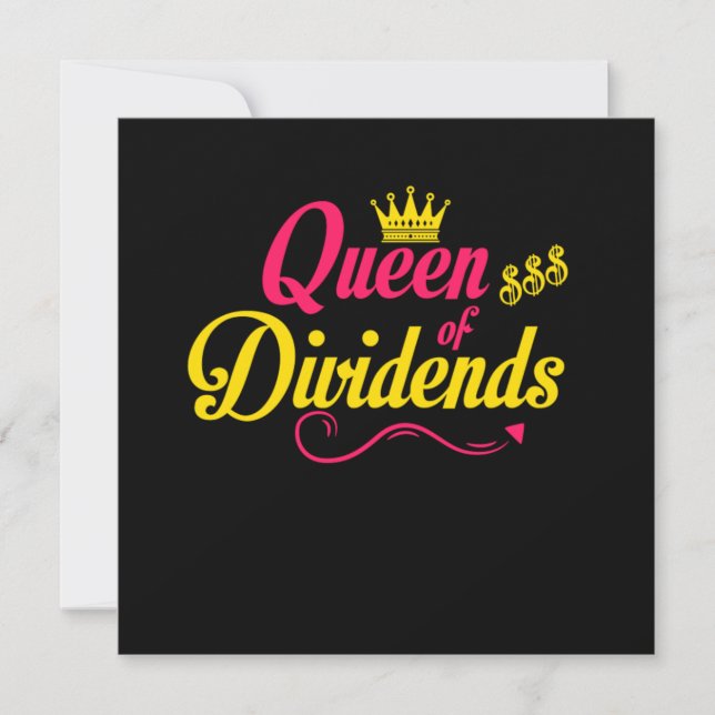 Queen of Dividends Capitalism Gift Einladung (Vorderseite)